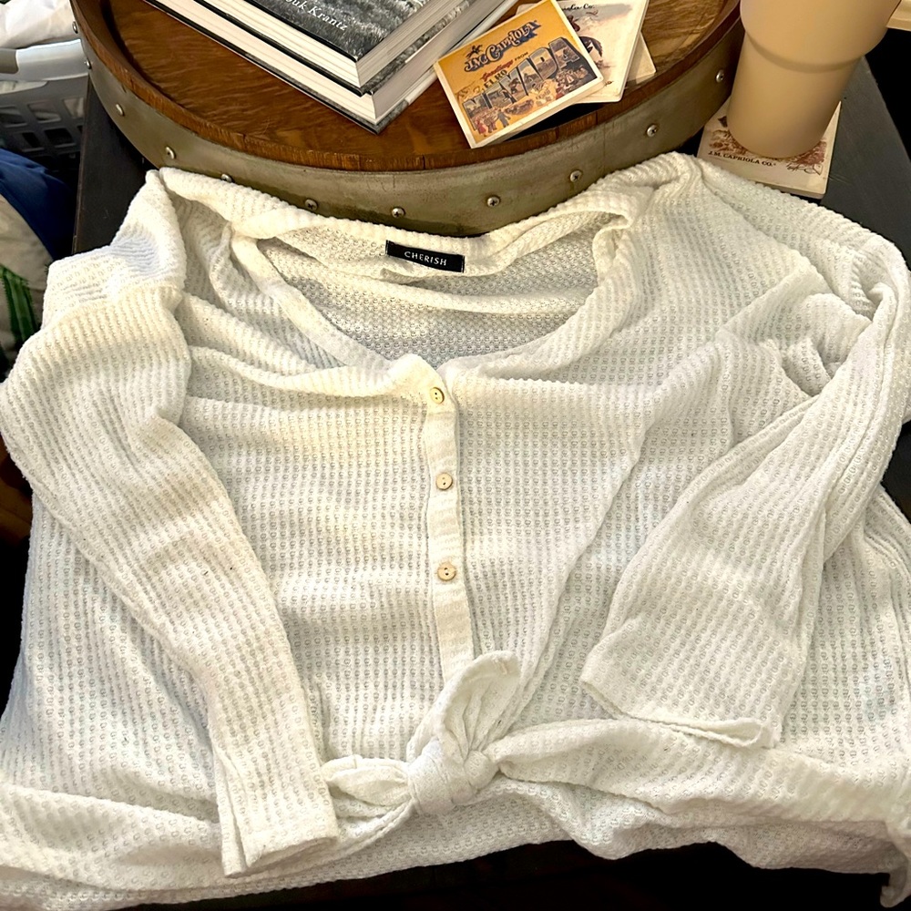 White button up waffle texture